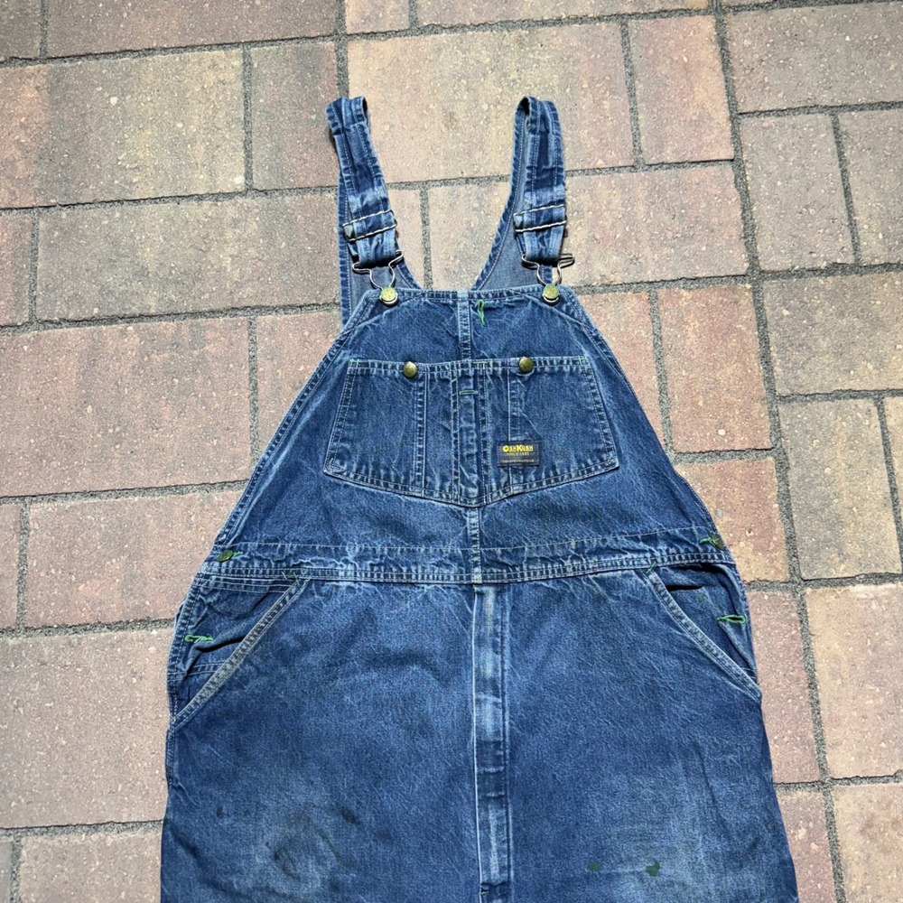 Vintage 1980s OshKosh Bgosh Denim Overalls Blue 40x34 Made in USA Bibs 1440